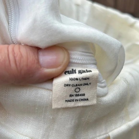New! Cult Gaia Elle Cream Linen Pantsxxs